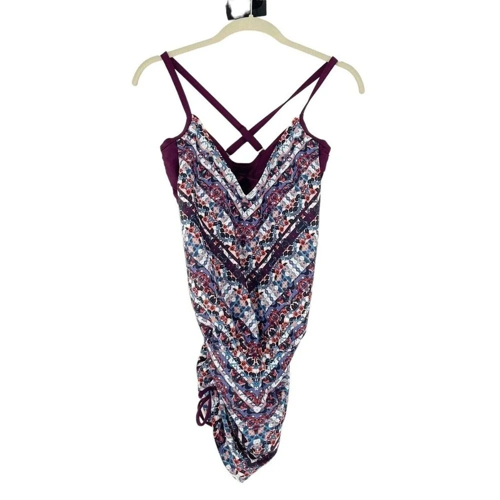 Athleta‎ Marrakesh Side Scrunch Tankini 32D/DD Quick Dry Lycra UPF 50+ Swim Top